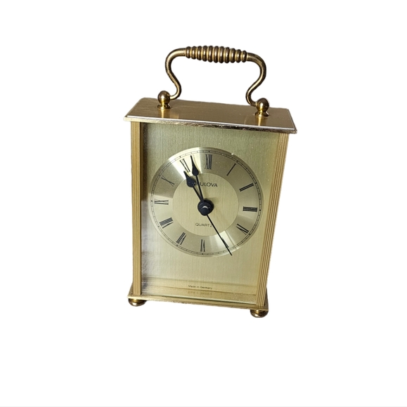 Vintage Bulova Quartz Brass Desk Carriage Clock Made in Germany - Picture 10 of 10